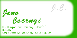 jeno csernyi business card